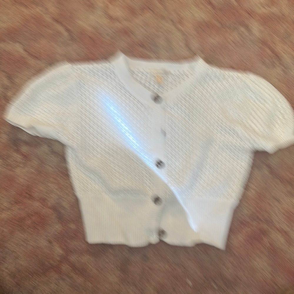 White Button-Up Knit Cardigan